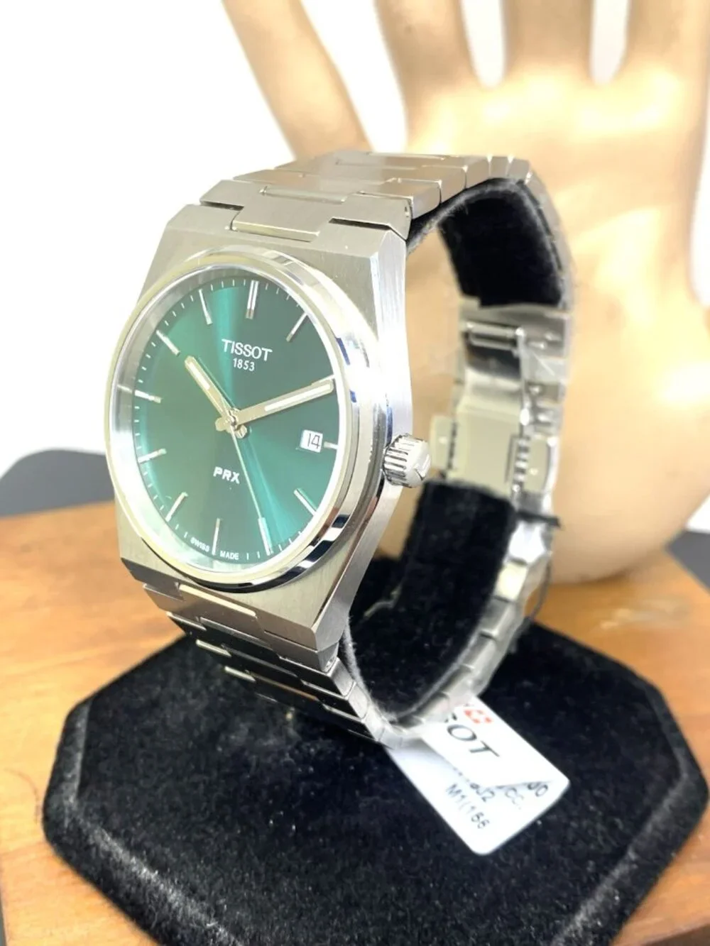 Tissot PRX Men's Watch Swiss Quartz Green Dial Silver Steel 40mm T1374101109100